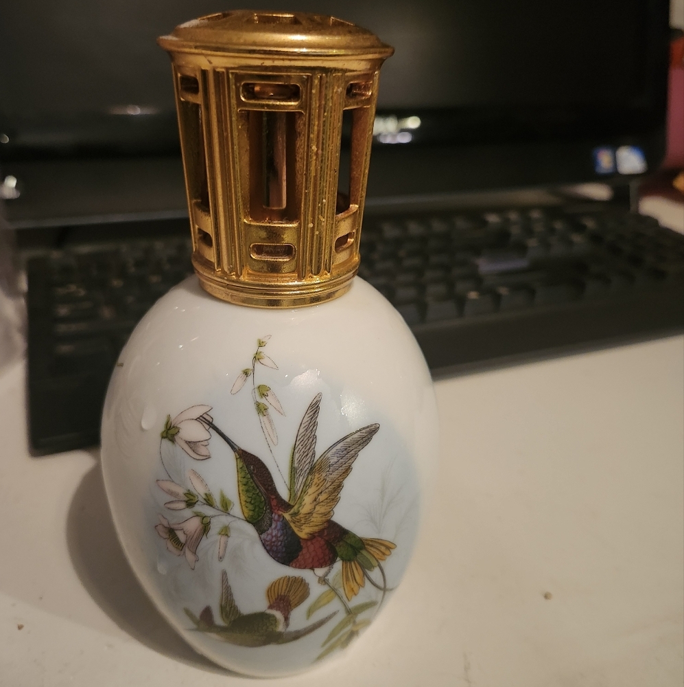 Vintage Limoges Porcelaine Lampe Berger Paris France Hummingbirds Aroma Lamp